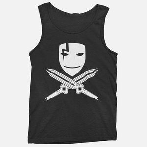 NEW Darker Than Black Hei BK201 Reaper Mask Knives Crossed Tank Top